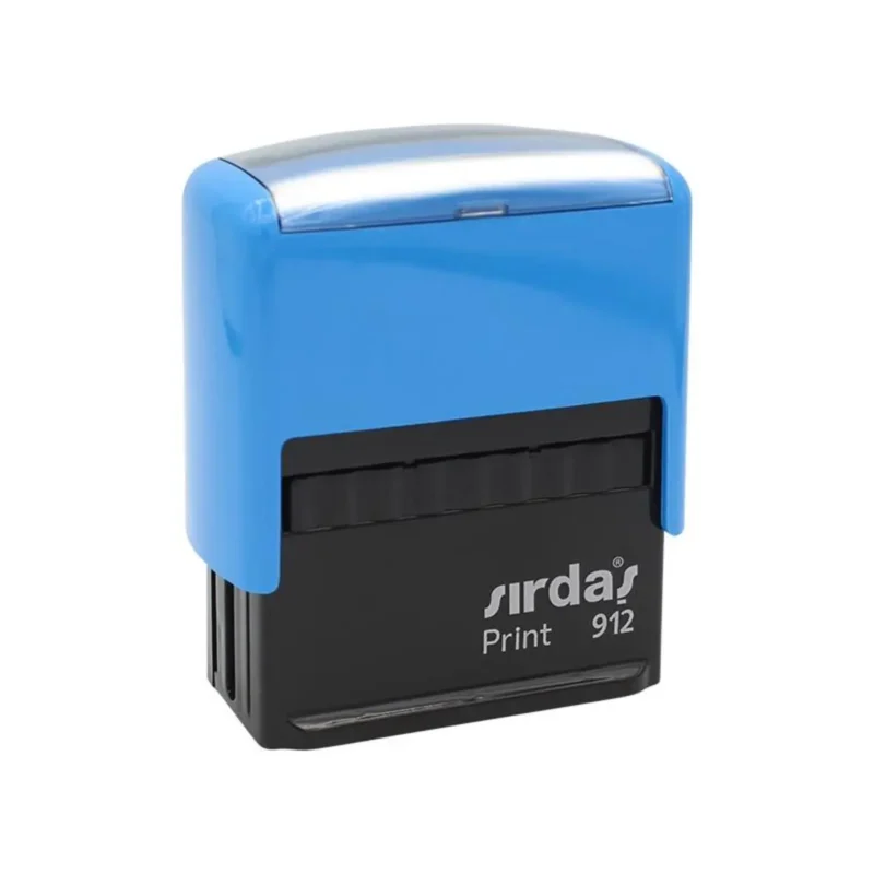 Sırdaş Print 912 Otomatik Kaşe - Kendinden mürekkepli, mürekkep rengi seçilebilir. Mavi Kasa